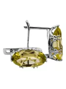 Klasický vinobraní náušnice Žlutý Perydot 925 Sterling Silver VEC021S